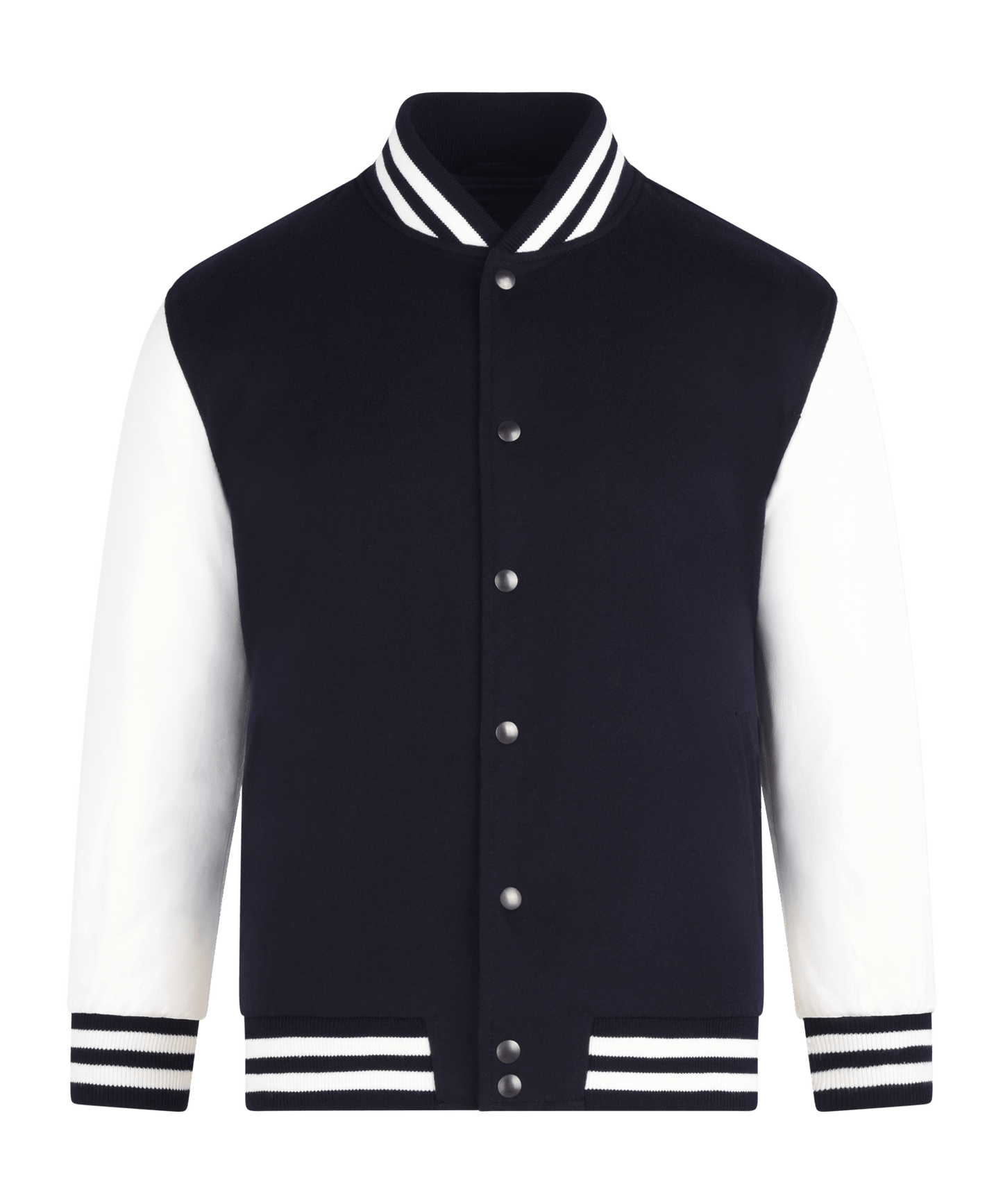 Varsity jacket navy wol en kasjmier