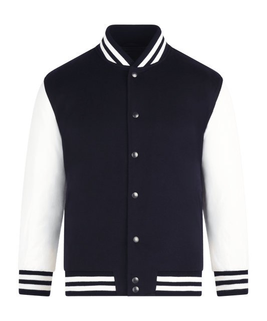 Varsity jacket navy wol en kasjmier