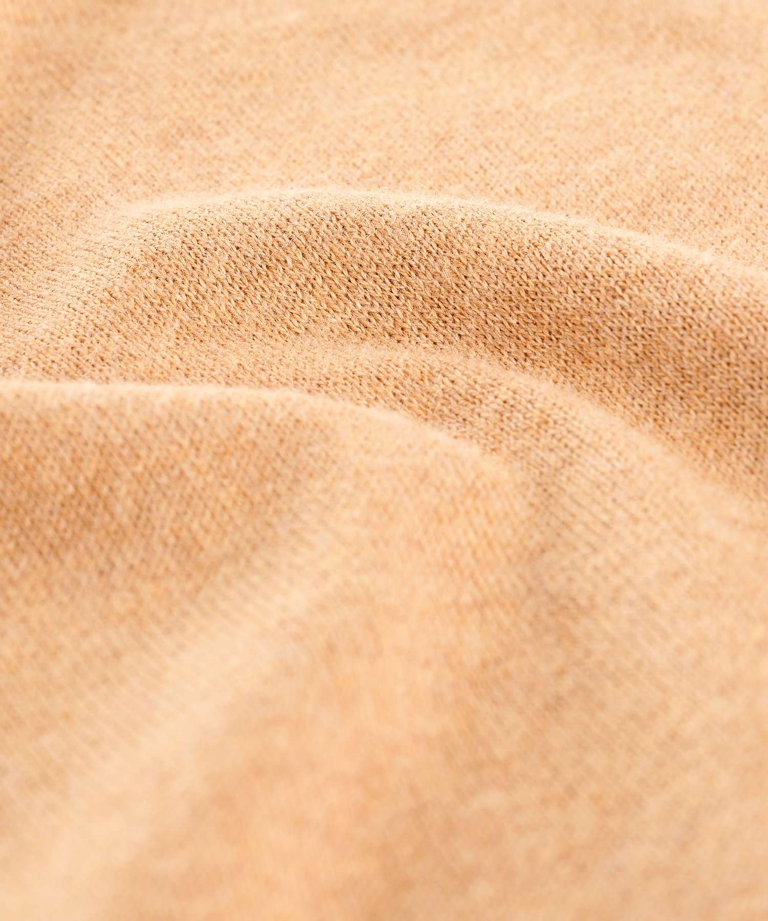 Trui half-zip katoen en kasjmier lichtbruin