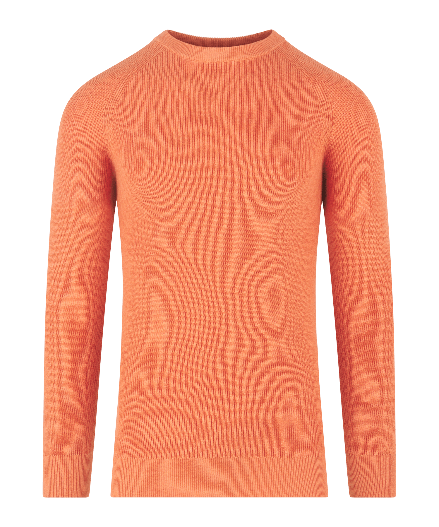 Trui crewneck katoen/linnen oranje