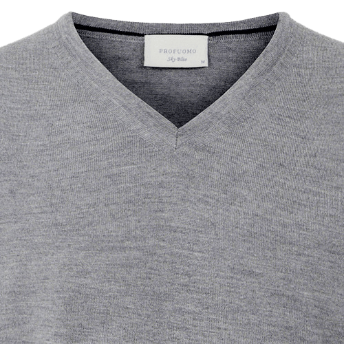 Verst vrouwelijk breedte Profuomo trui grijs merino v-neck grigio – The Society Shop