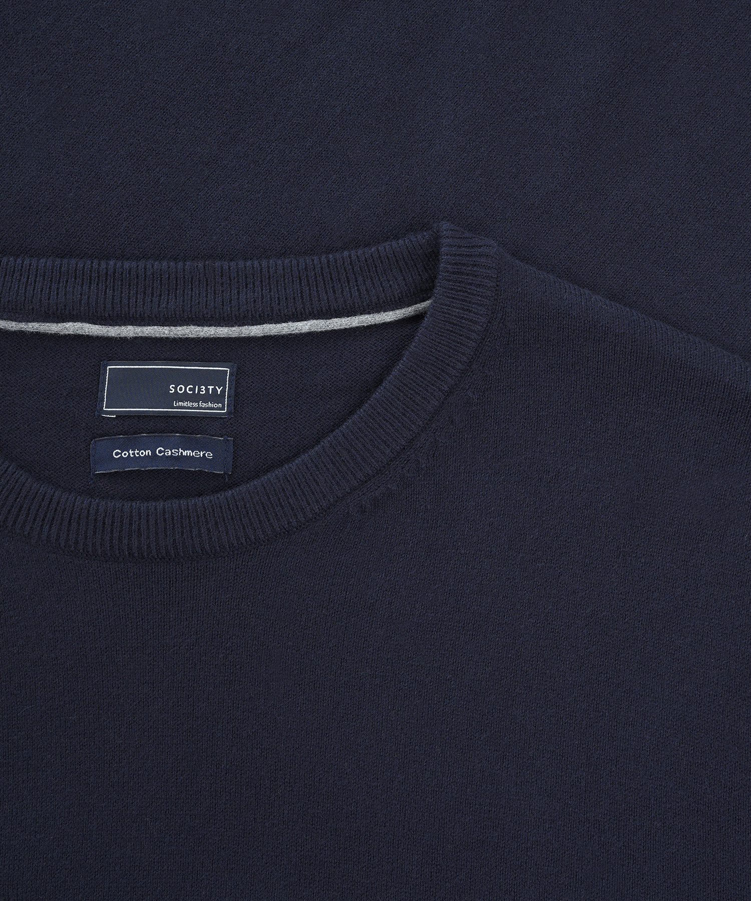 Trui crewneck katoen/kasjmier neat navy