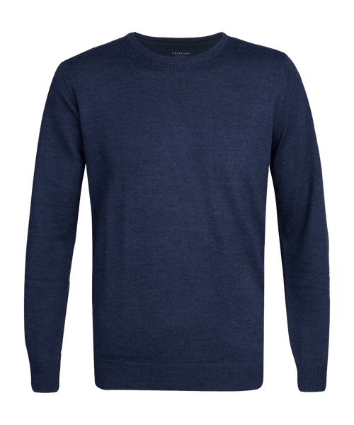 Trui crewneck blauw merinowol