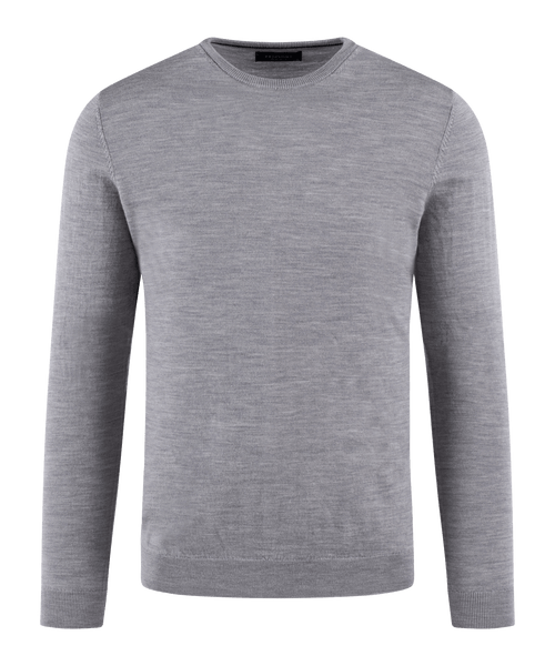 Trui crewneck grijs merinowol