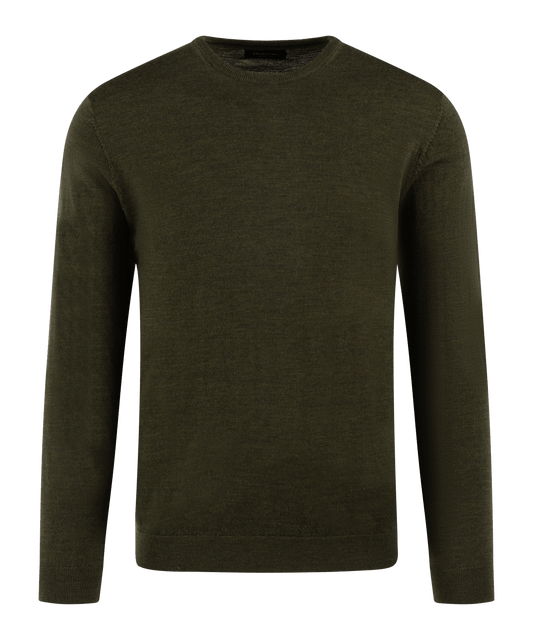 PULLOVER CREW-NECK ARMY L / Donkergroen