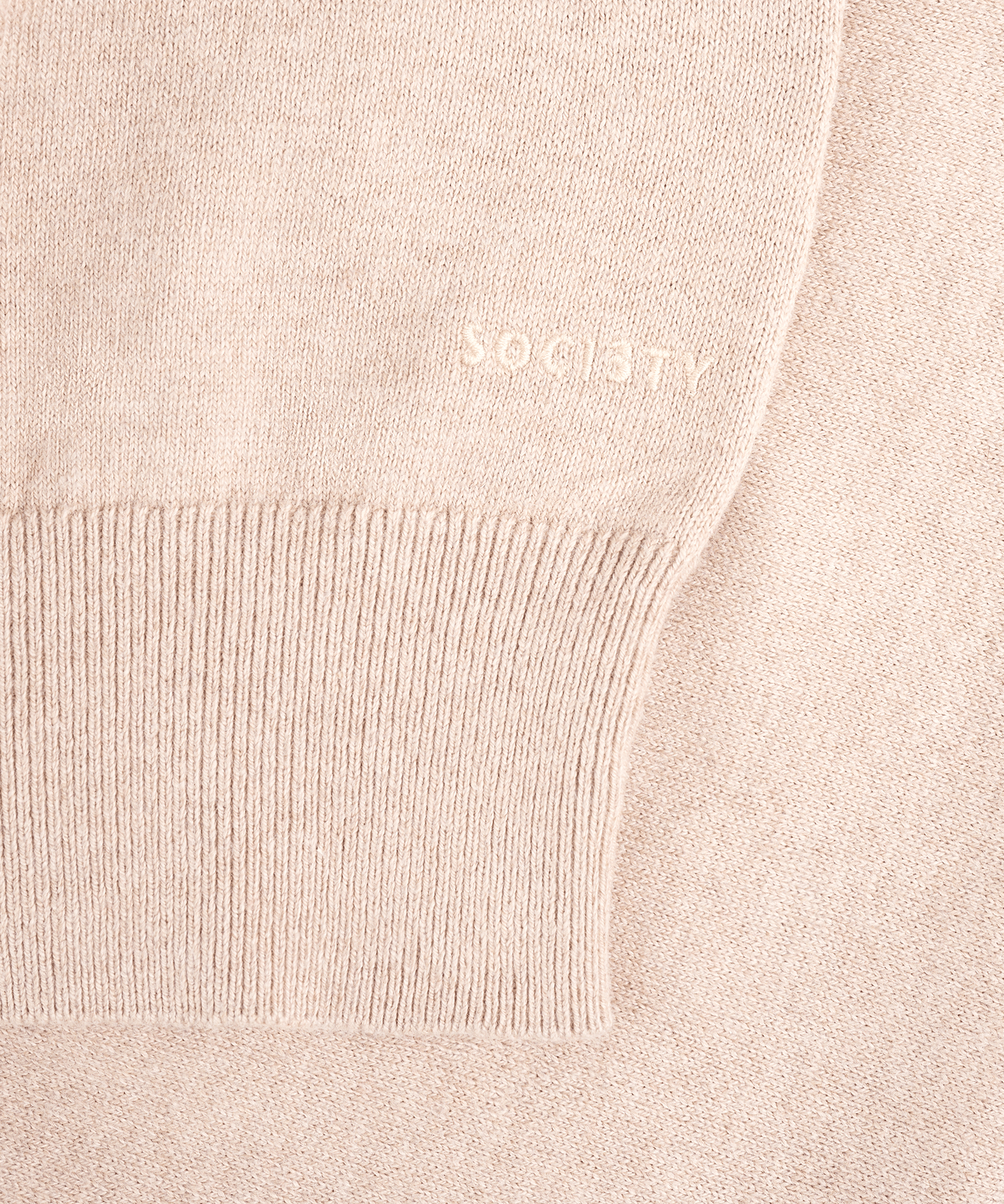 Trui half-zip katoen/kasjmier biscuit