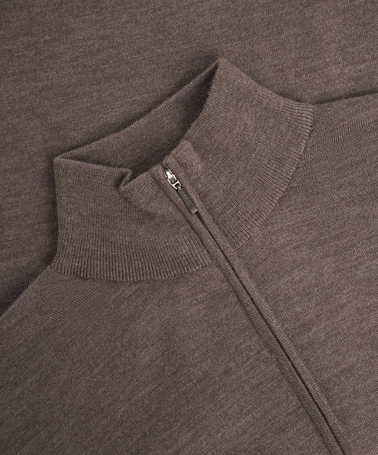 PULLOVER HALFZIP TAUPE