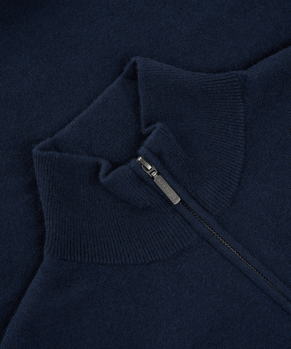 Half-zip trui navy kasjmier