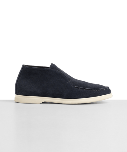 Halfhoge instapper suède/shearling donkerblauw