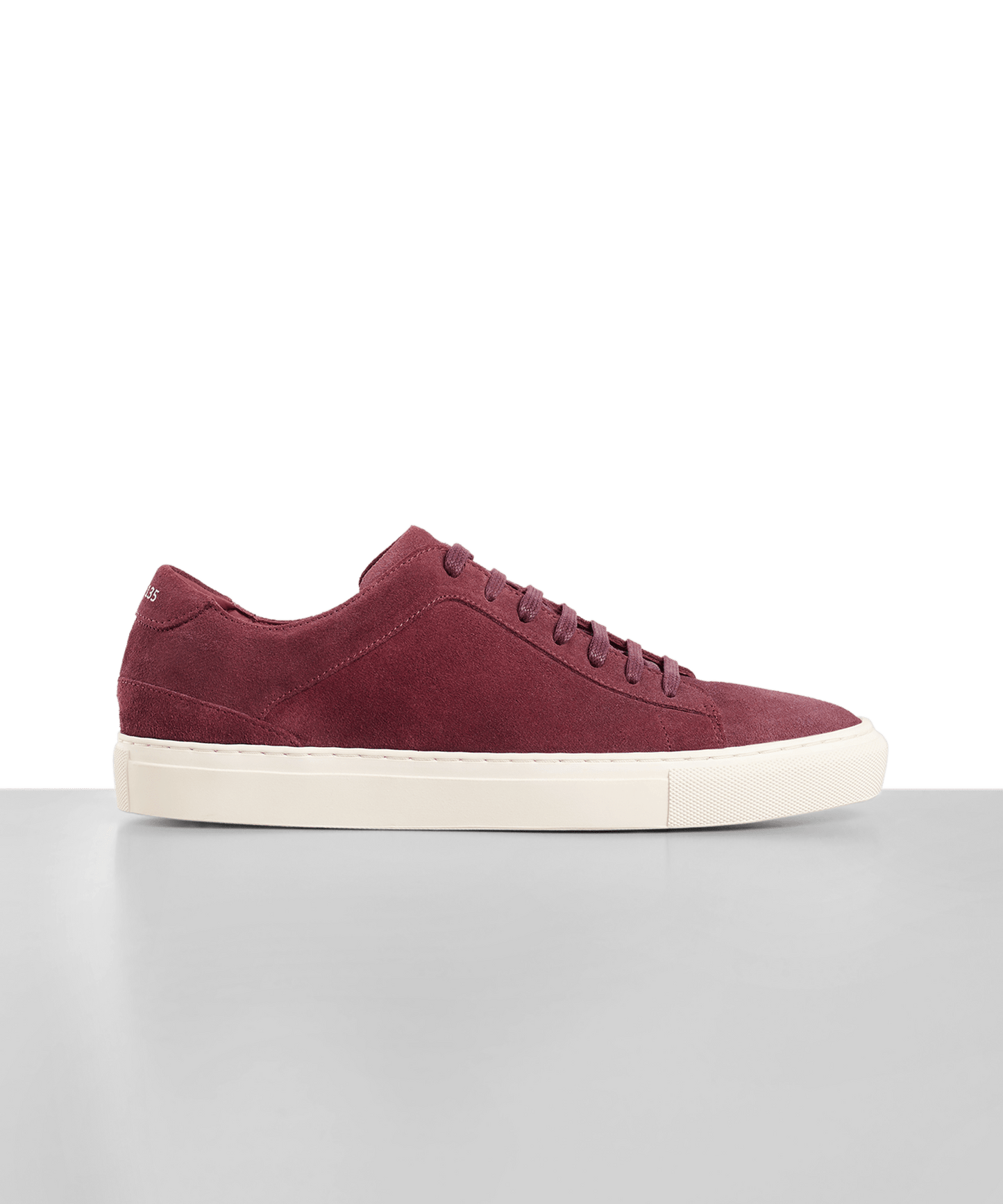 Burgundy top suede sneakers