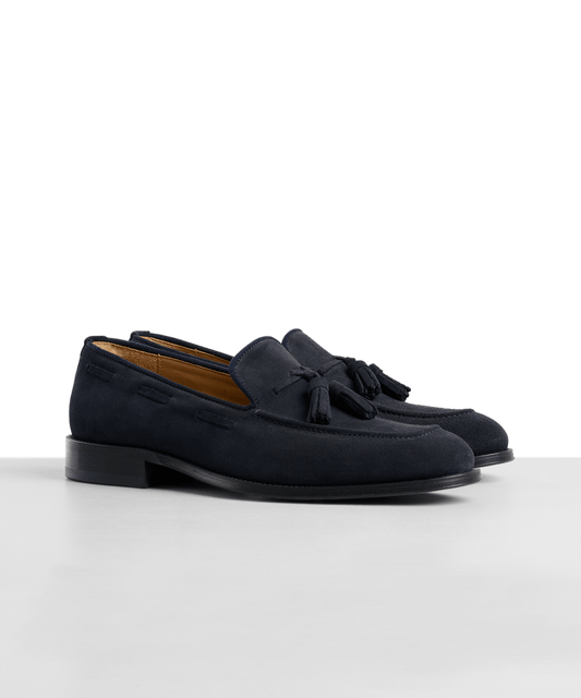 Loafers donkerblauw suède
