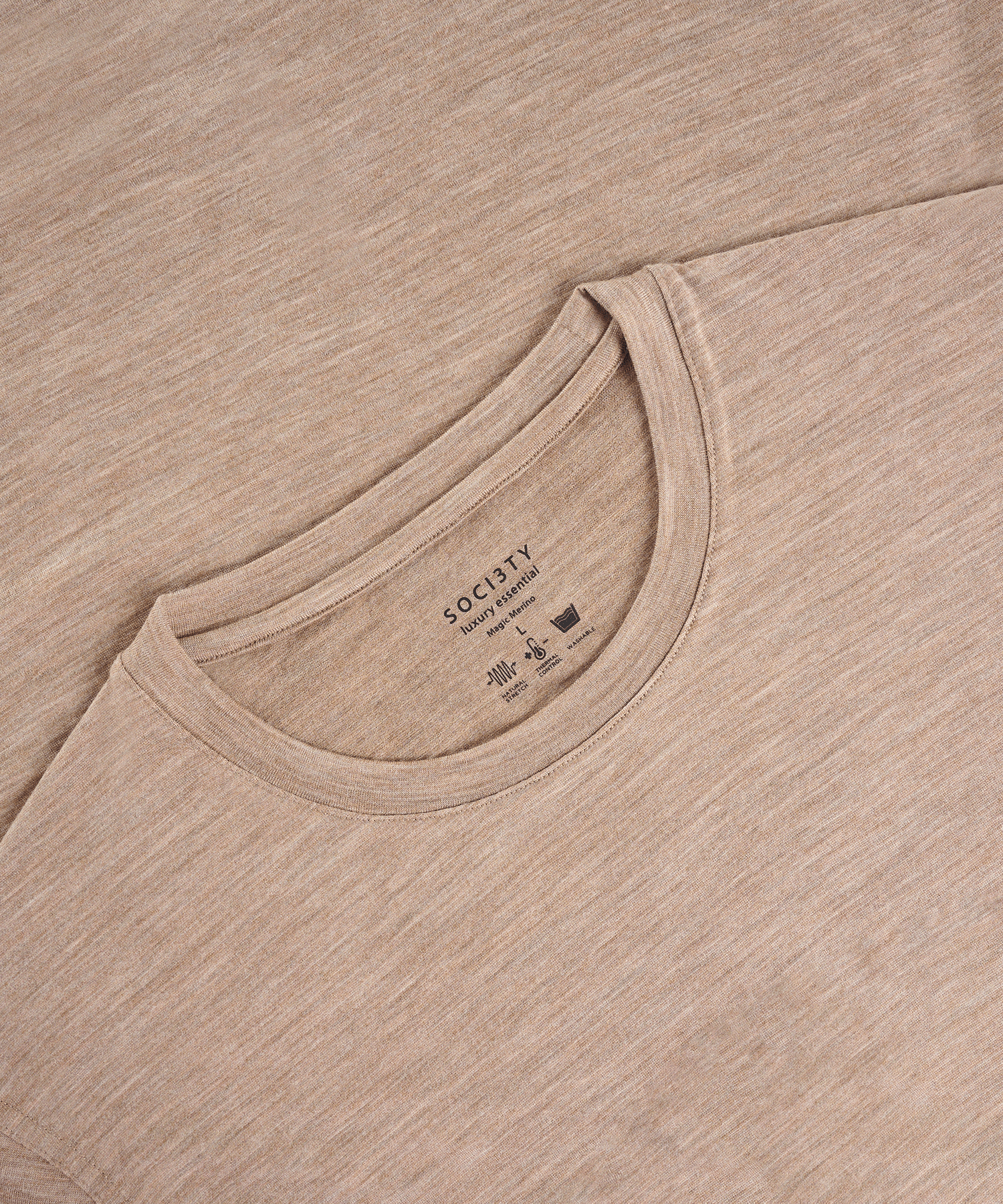 T-shirt merinowol lichtbruin