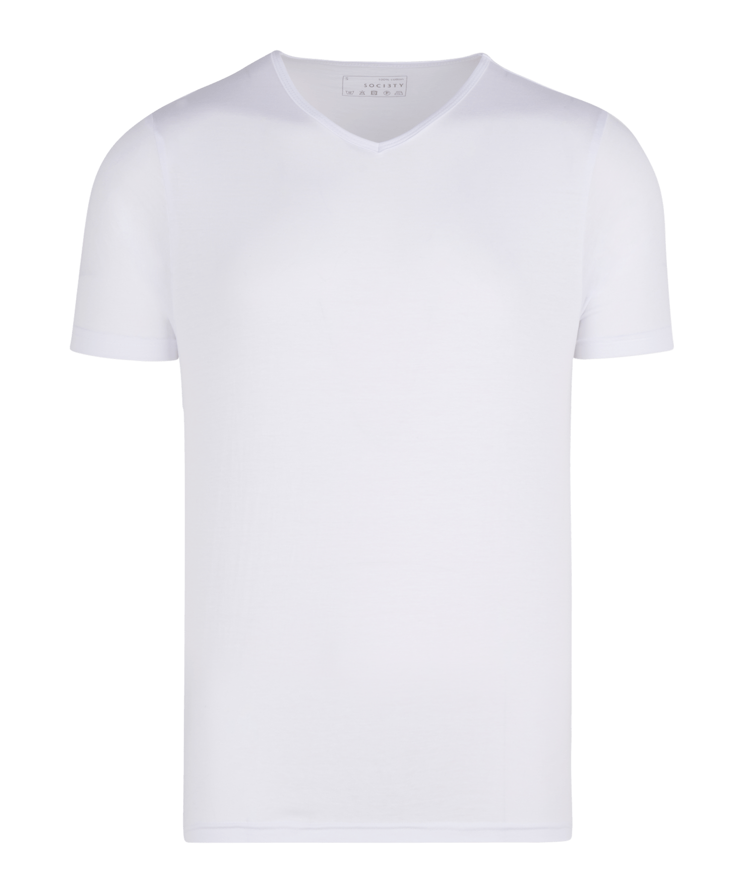 2-pack T-shirts V-hals katoen wit