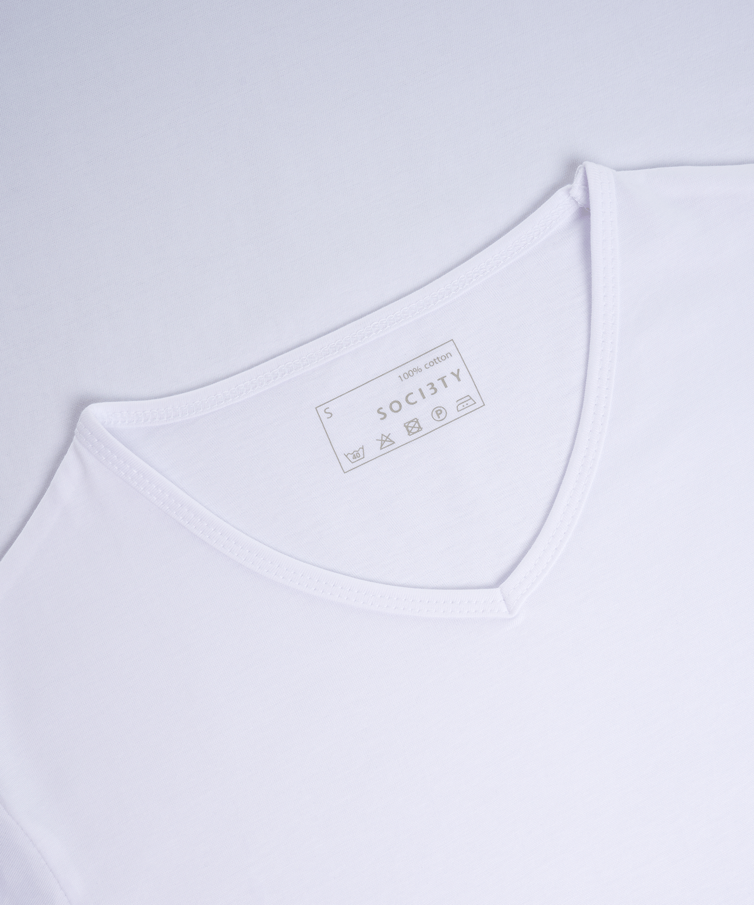 2-pack T-shirts V-hals katoen wit