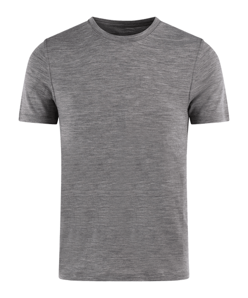 T-shirt merinowol donkergrijs