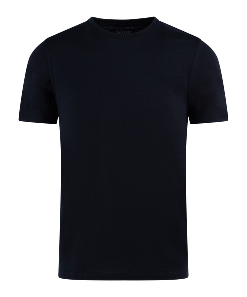 T-shirt merinowol donkerblauw