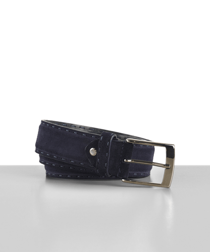 Riem donkerblauw suède