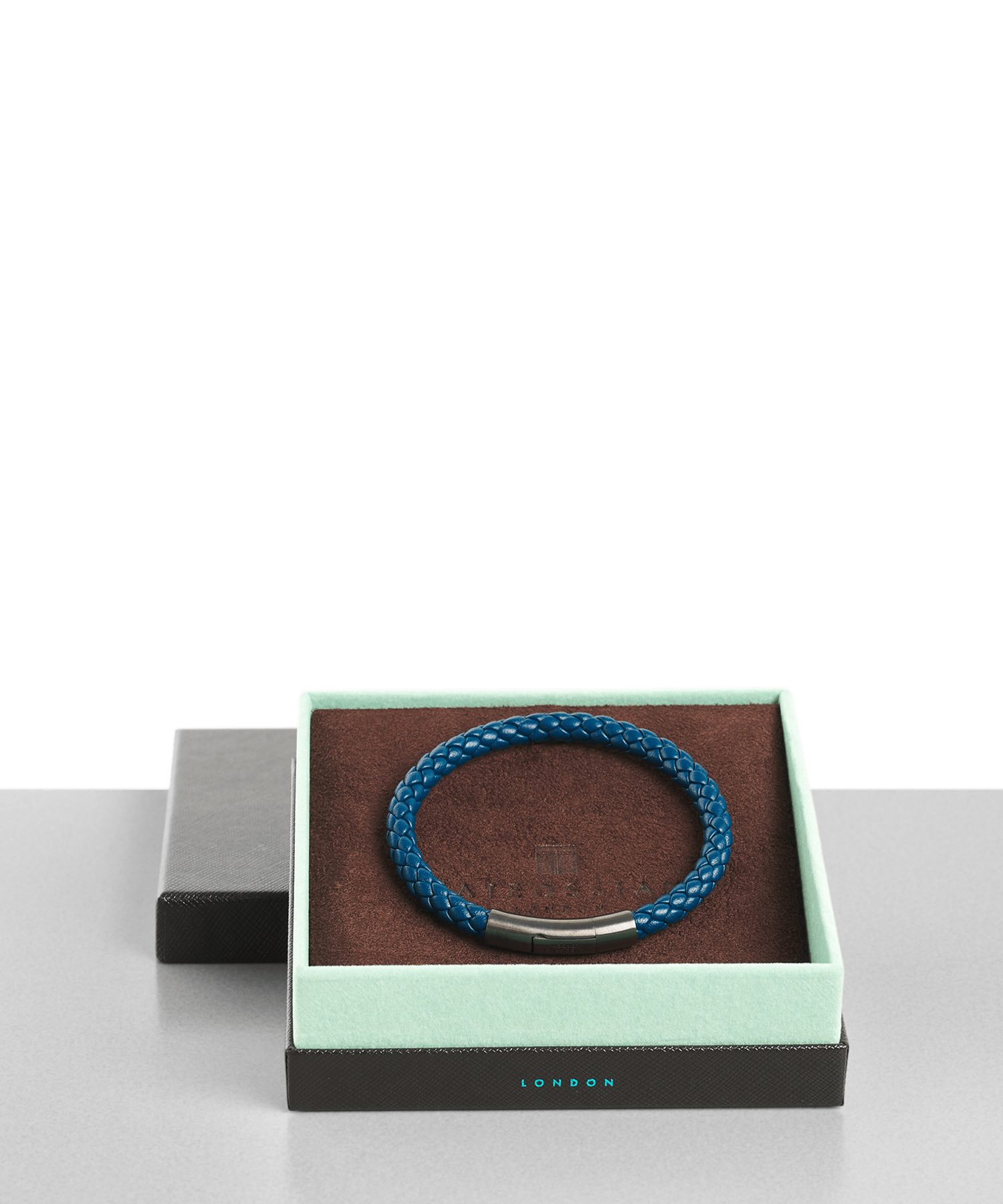 Armband leer blauw